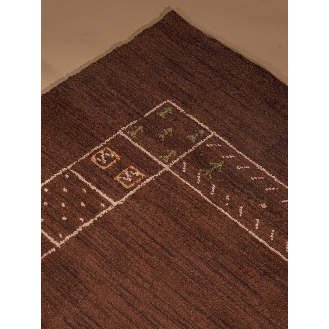 Rugsotic Hand Knotted Wool Area Rug 8x10 Contemporary Brown L00225 Image 4