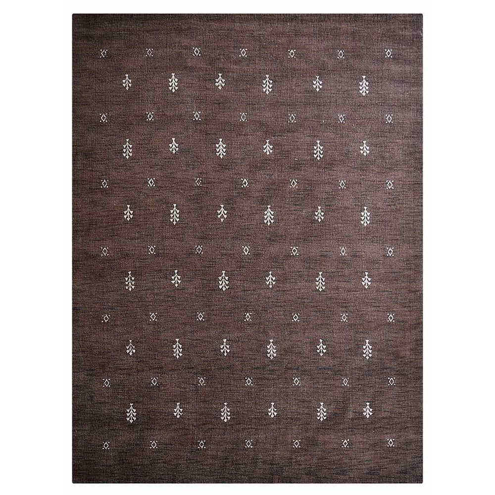 Rugsotic Hand Knotted Wool Area Rug 5x8 Contemporary Brown White L00501 Image 2