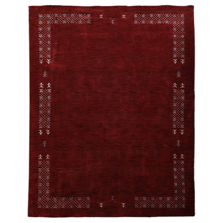 Rugsotic Hand Knotted Wool Area Rug Red Contemporary L00511 5x8 ft Image 2