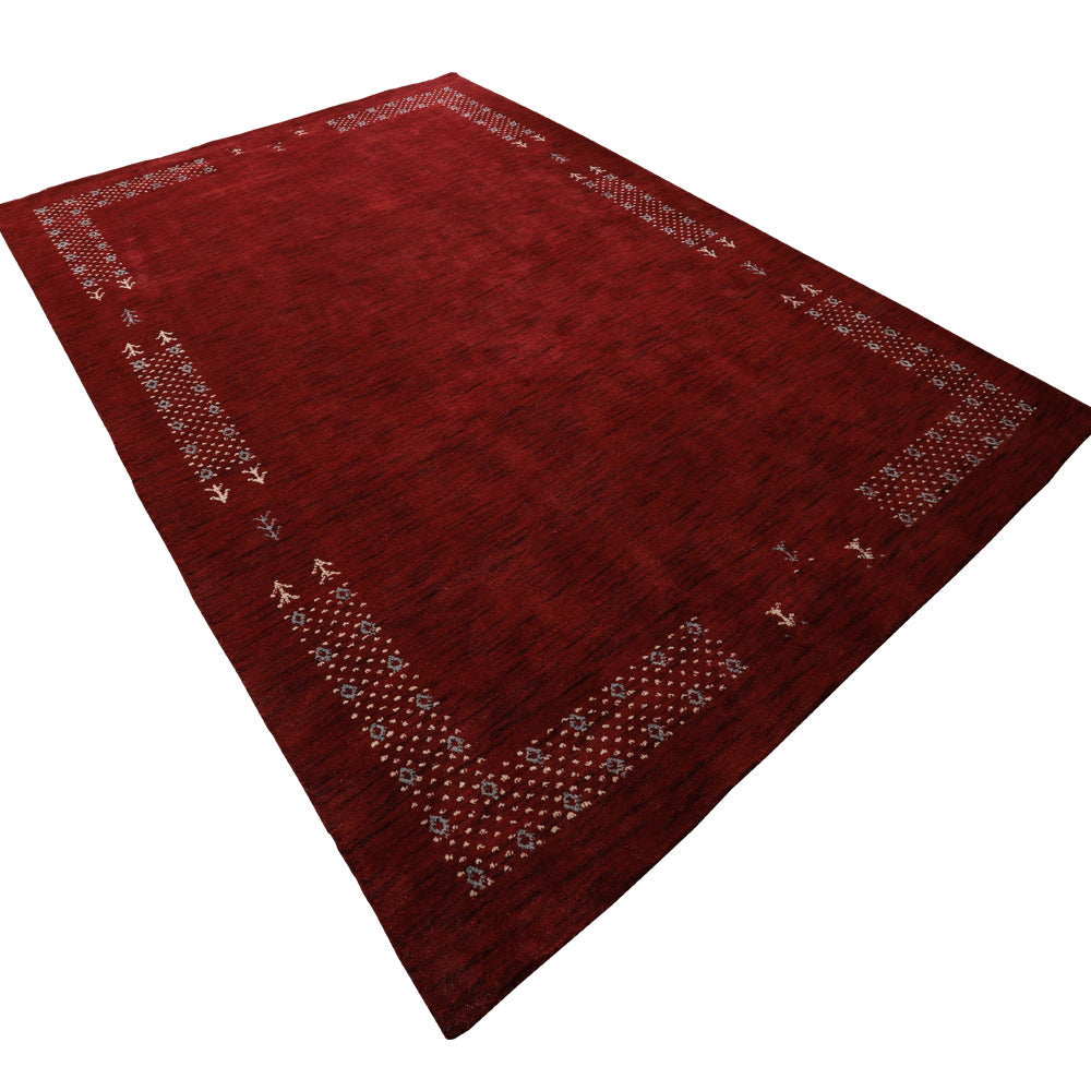 Rugsotic Hand Knotted Wool Area Rug Red Contemporary L00511 5x8 ft Image 3