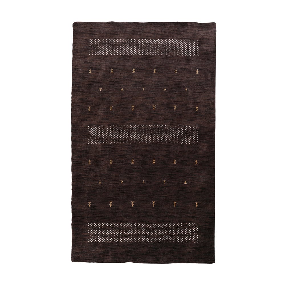 Rugsotic Hand Knotted Wool Area Rug Contemporary Brown L00515 5x8 Plush Texture Image 2