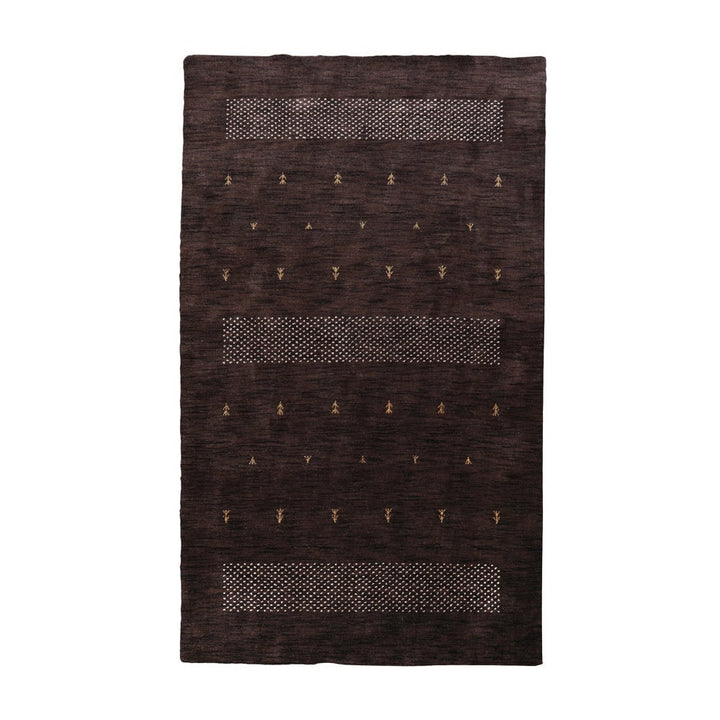 Rugsotic Hand Knotted Wool Area Rug Contemporary Brown L00515 5x8 Plush Texture Image 2