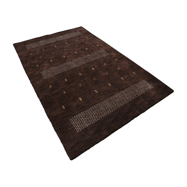 Rugsotic Hand Knotted Wool Area Rug Contemporary Brown L00515 5x8 Plush Texture Image 3