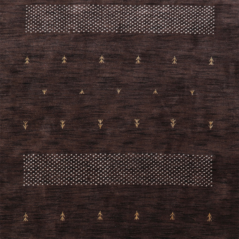 Rugsotic Hand Knotted Wool Area Rug Contemporary Brown L00515 5x8 Plush Texture Image 4