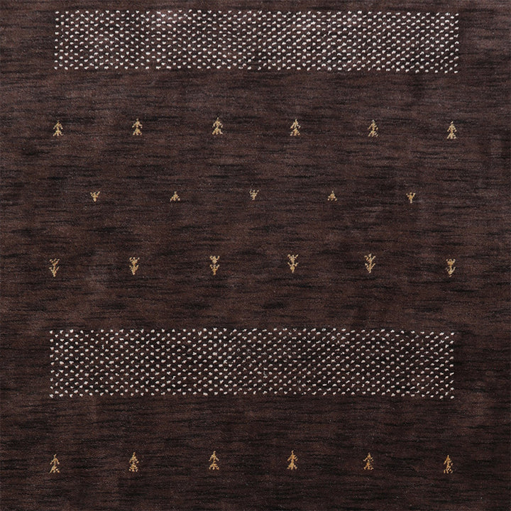 Rugsotic Hand Knotted Wool Area Rug Contemporary Brown L00515 5x8 Plush Texture Image 4