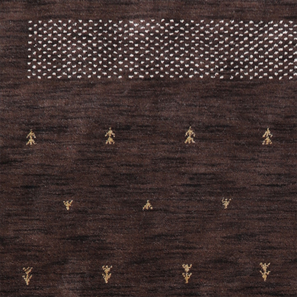 Rugsotic Hand Knotted Wool Area Rug Contemporary Brown L00515 5x8 Plush Texture Image 6