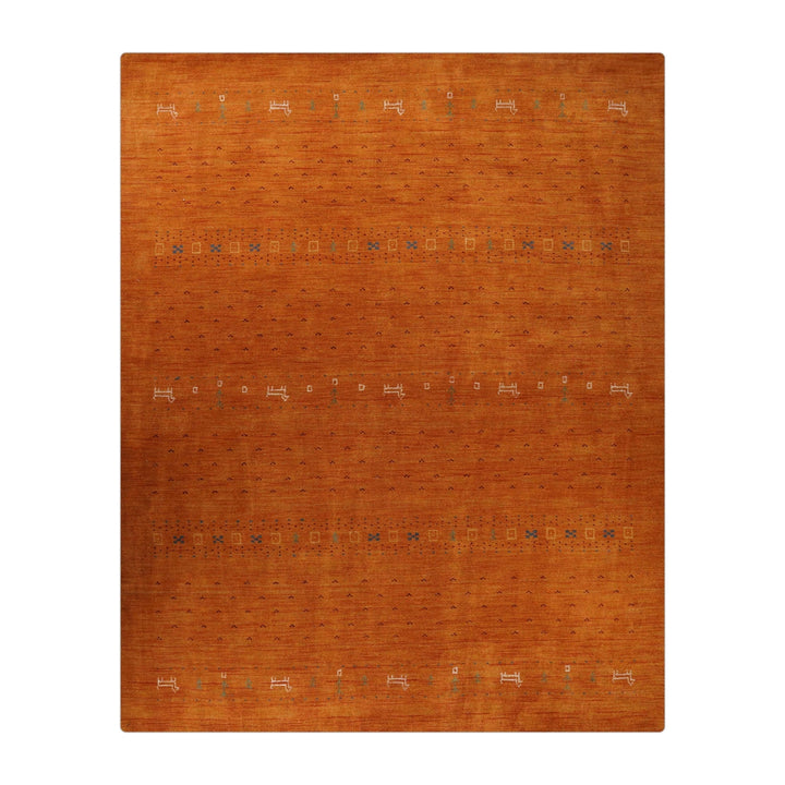 Rugsotic Hand Knotted Area Rug 8x10 Wool Contemporary Orange L00585 Durable Image 1