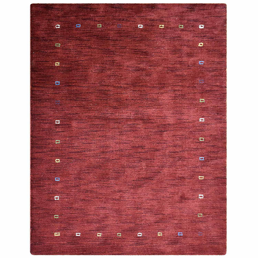 Rugsotic Hand Knotted Wool Area Rug Contemporary Red L0B102 5x8 feet Image 2