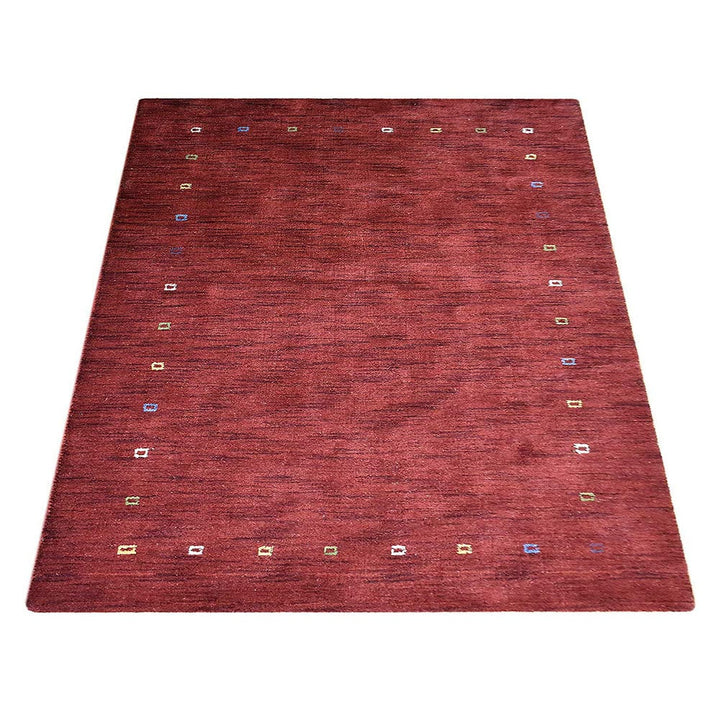 Rugsotic Hand Knotted Wool Area Rug Contemporary Red L0B102 5x8 feet Image 3