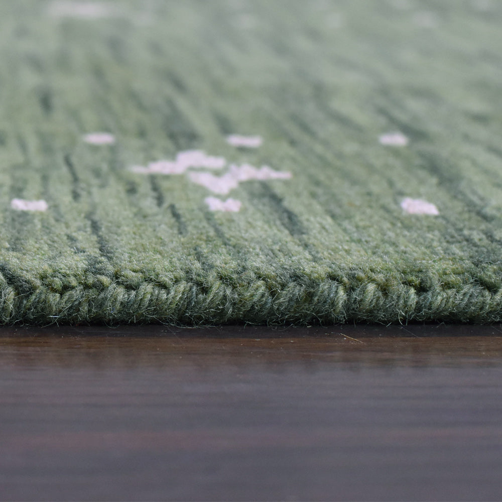 Rugsotic Carpets Hand Knotted Loom Wool 28x8 Runner Area Rug Contemporary Green L00219 Image 7