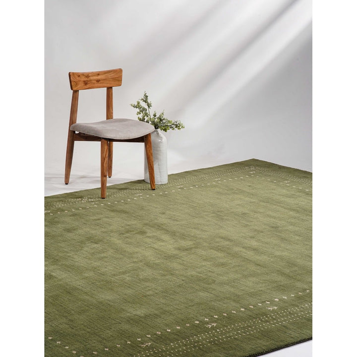 Rugsotic Hand Knotted Wool Area Rug 9x12 Contemporary Green L00508 Image 1