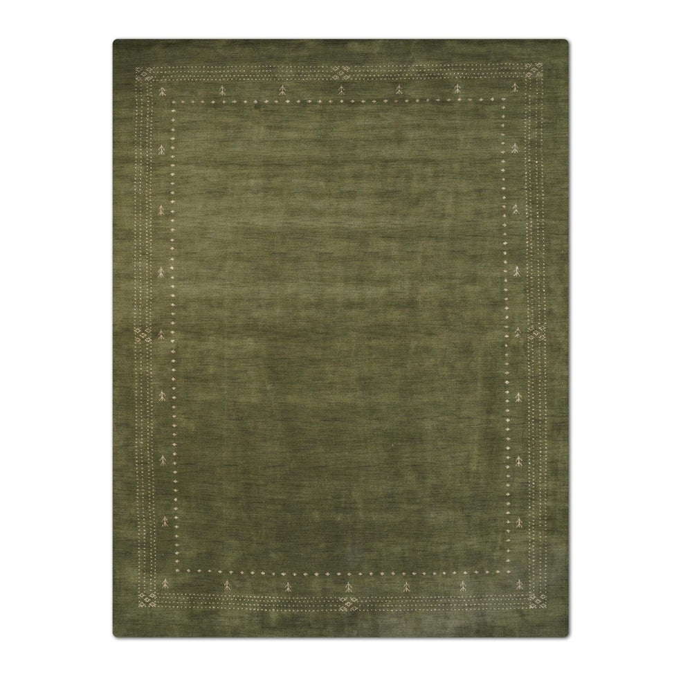 Rugsotic Hand Knotted Wool Area Rug 9x12 Contemporary Green L00508 Image 2