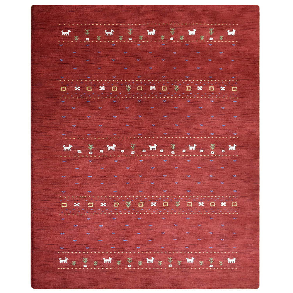 Rugsotic Hand Knotted Wool Area Rug Red 67"x910" Contemporary L00585 Image 2