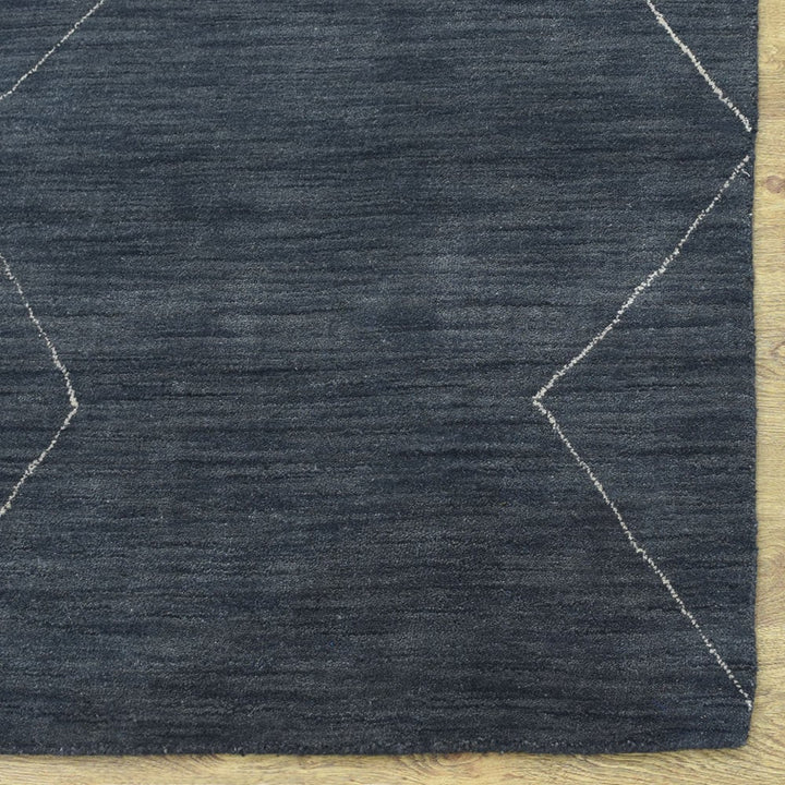 Rugsotic Carpets Hand Knotted Loom Wool 6x9 Area Rug Geometric Charcoal L00646 Image 5