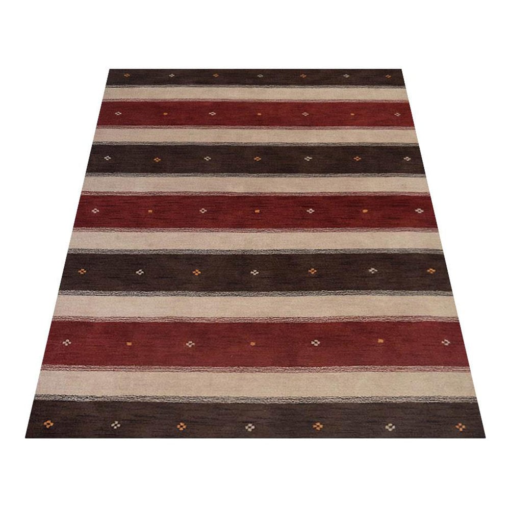 Rugsotic Carpets Hand Knotted Loom Wool 6x9 Area Rug Contemporary Brown Beige L00902 Image 3