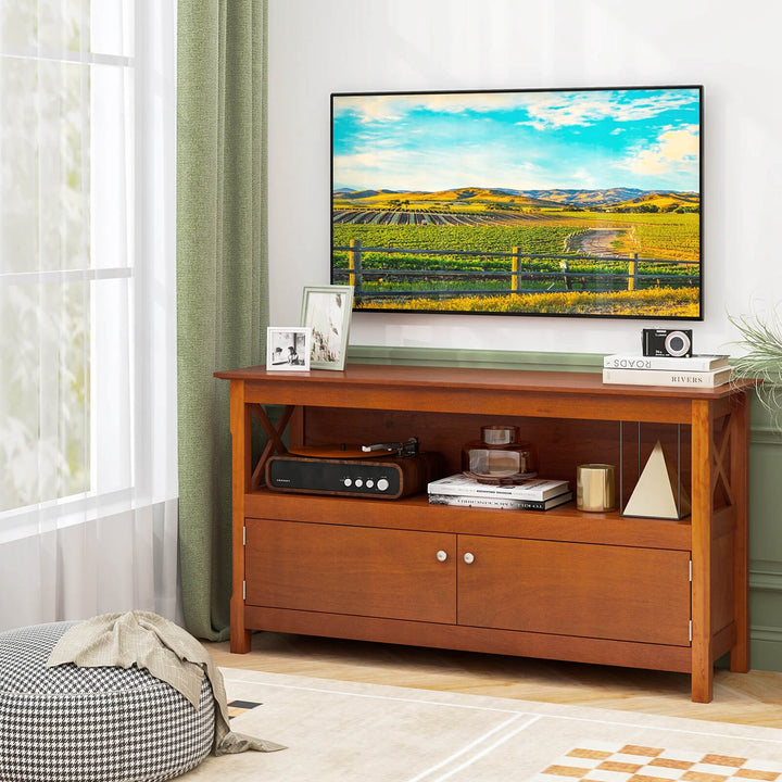 44 TV Stand Console Wooden Storage Cabinet Shelf Media Center Television Stand Image 2