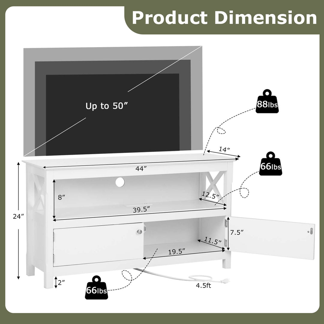 Modern Free Standing TV Cabinet Wooden Console Media Entertainment Center Image 3