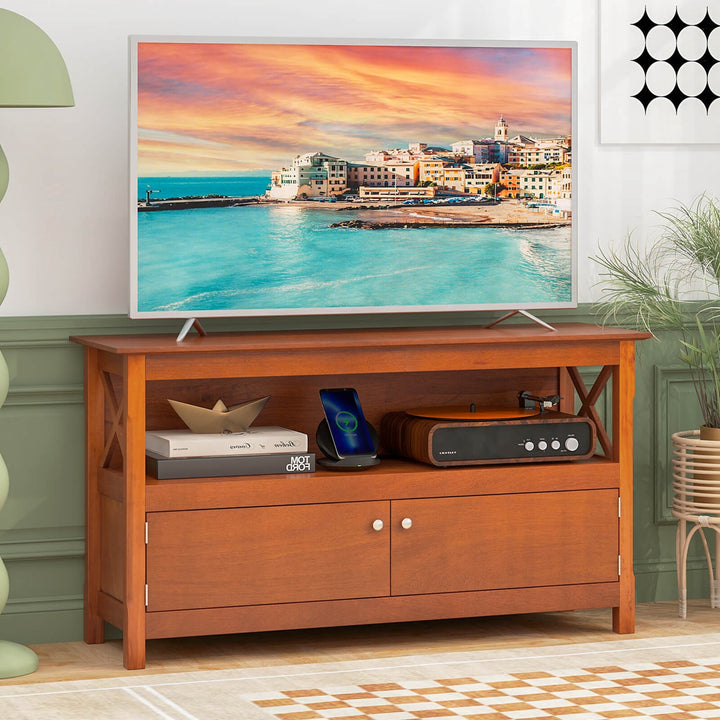 44 TV Stand Console Wooden Storage Cabinet Shelf Media Center Television Stand Image 4