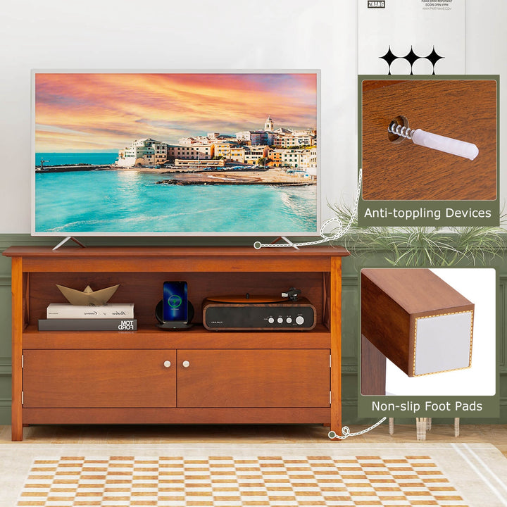 44 TV Stand Console Wooden Storage Cabinet Shelf Media Center Television Stand Image 9