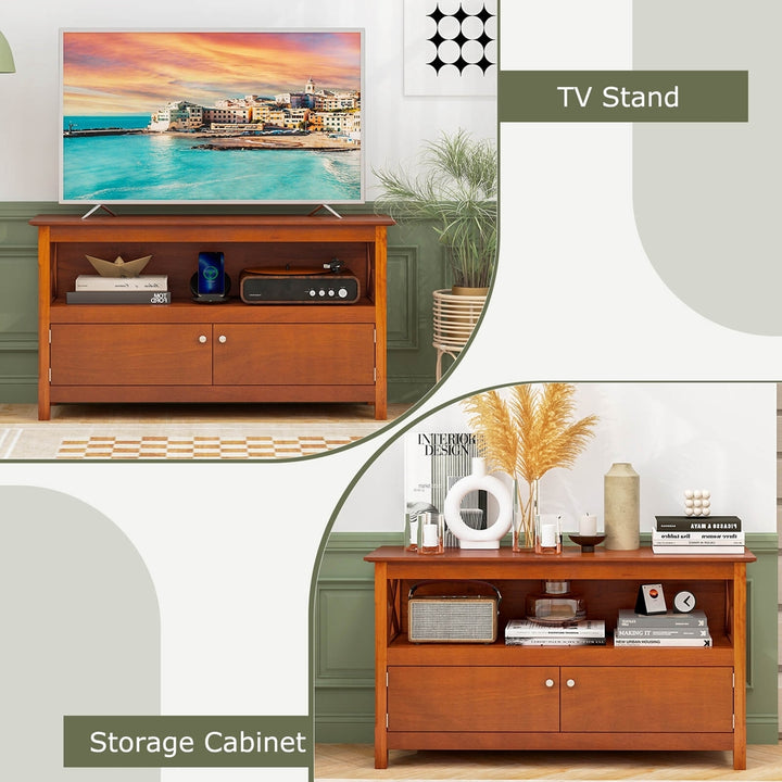 44 TV Stand Console Wooden Storage Cabinet Shelf Media Center Television Stand Image 10