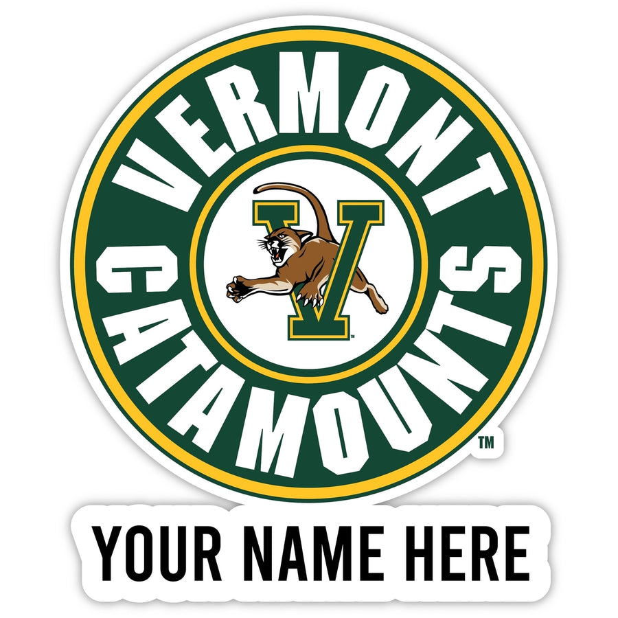 Vermont Catamounts Customizable Round Vinyl Decal Sticker Officially Licensed Collegiate Product Image 1