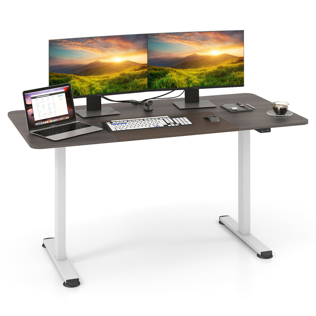 55 Electric Standing Desk Height Adjustable Home Office Table w/ Hook Image 2