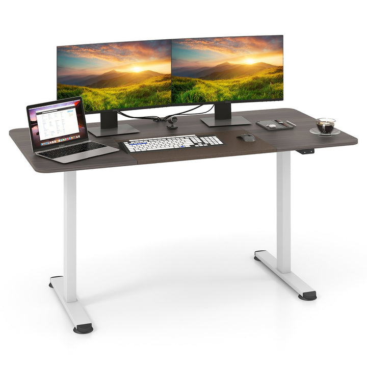 55 Electric Standing Desk Height Adjustable Home Office Table w/ Hook Image 1