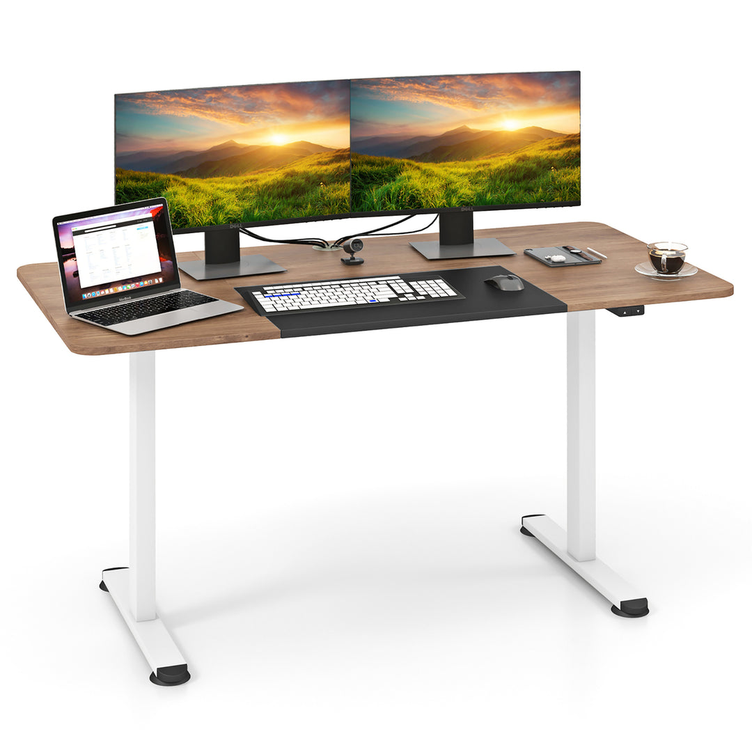 55 Electric Standing Desk Height Adjustable Home Office Table w/ Hook Image 3