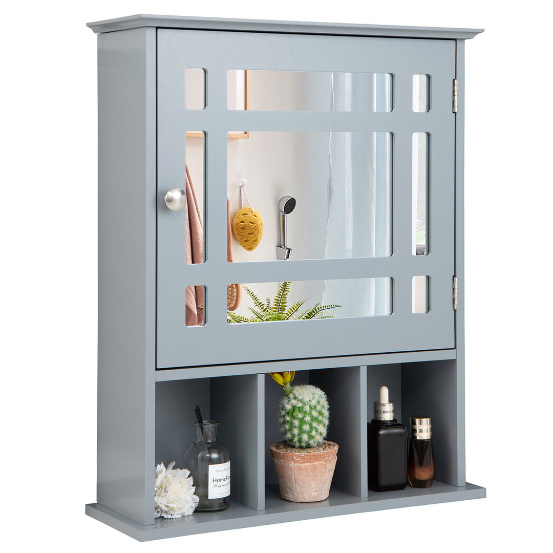 Mirrored Medicine Cabinet Bathroom Wall Mounted Storage W/Adjustable Shelf Image 1