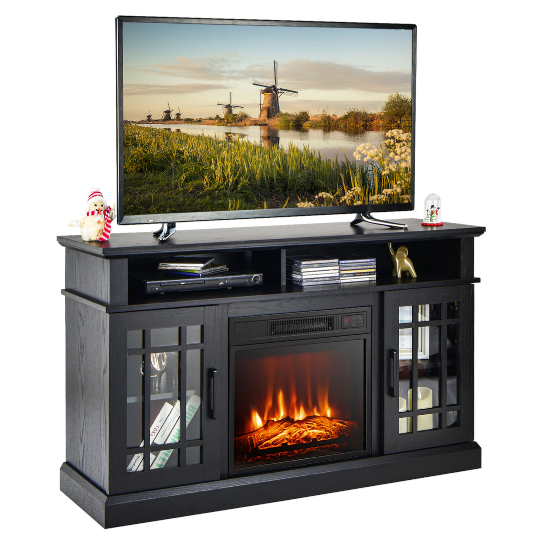 48" TV Stand Console Cabinet w/ Fireplace Entertainment Center For Living Room Image 2