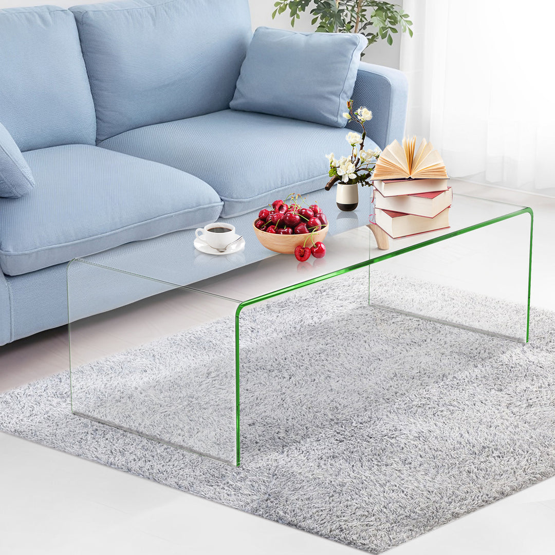 Tempered Glass Coffee Table Accent Cocktail Side Table Living Room Furniture Image 4