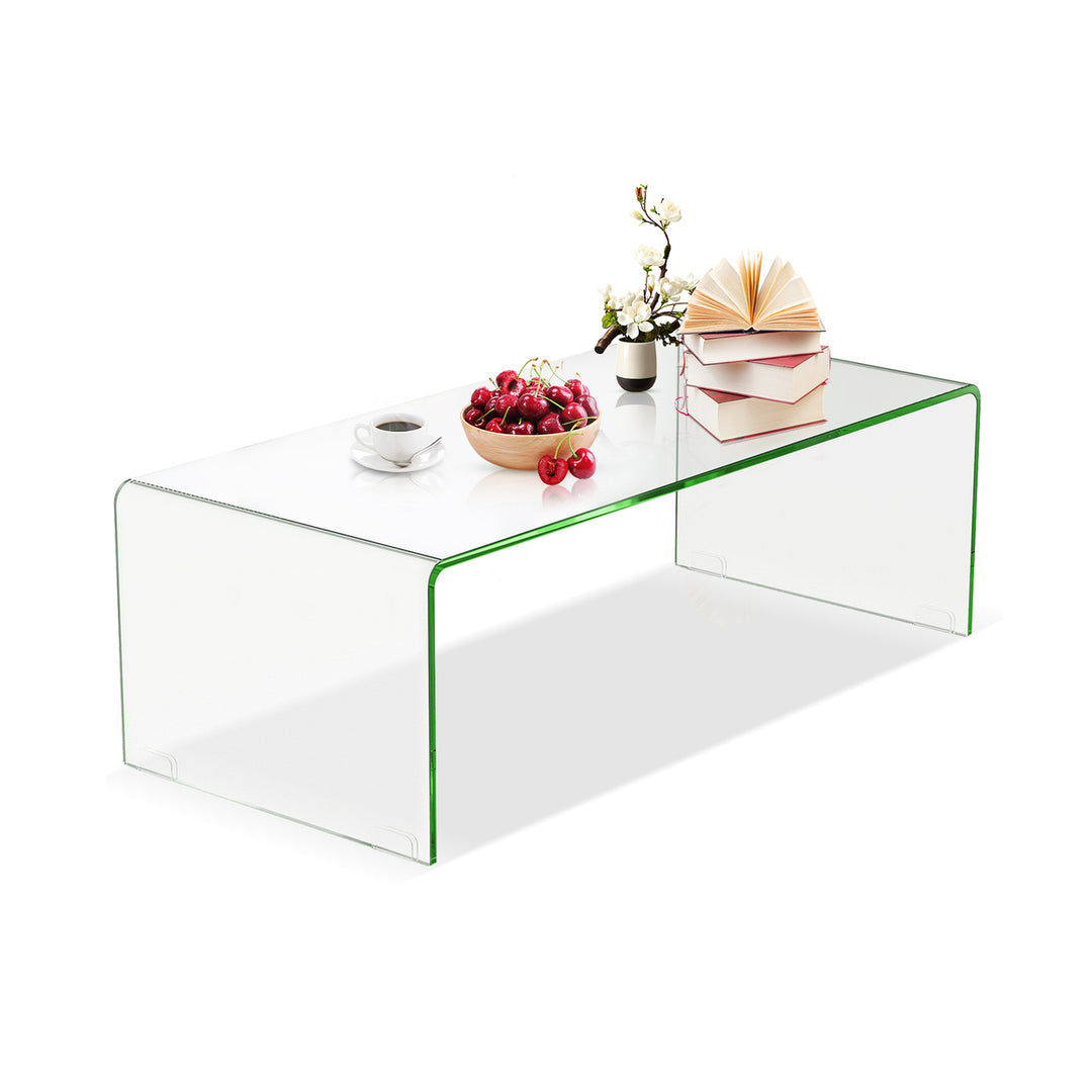 Tempered Glass Coffee Table Accent Cocktail Side Table Living Room Furniture Image 9