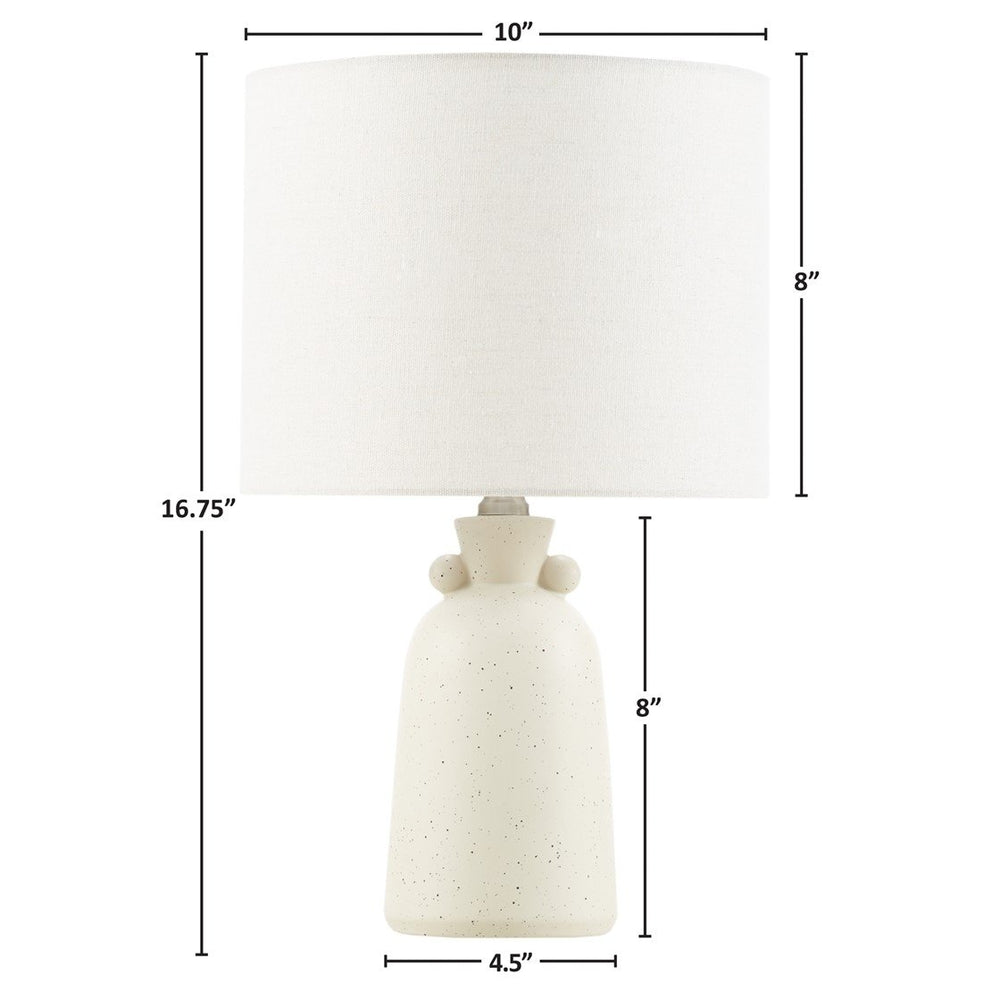 Gracie Mills Mykonos 16" Ceramic Table Lamp GRACE-15824 White Drum Shade Image 2