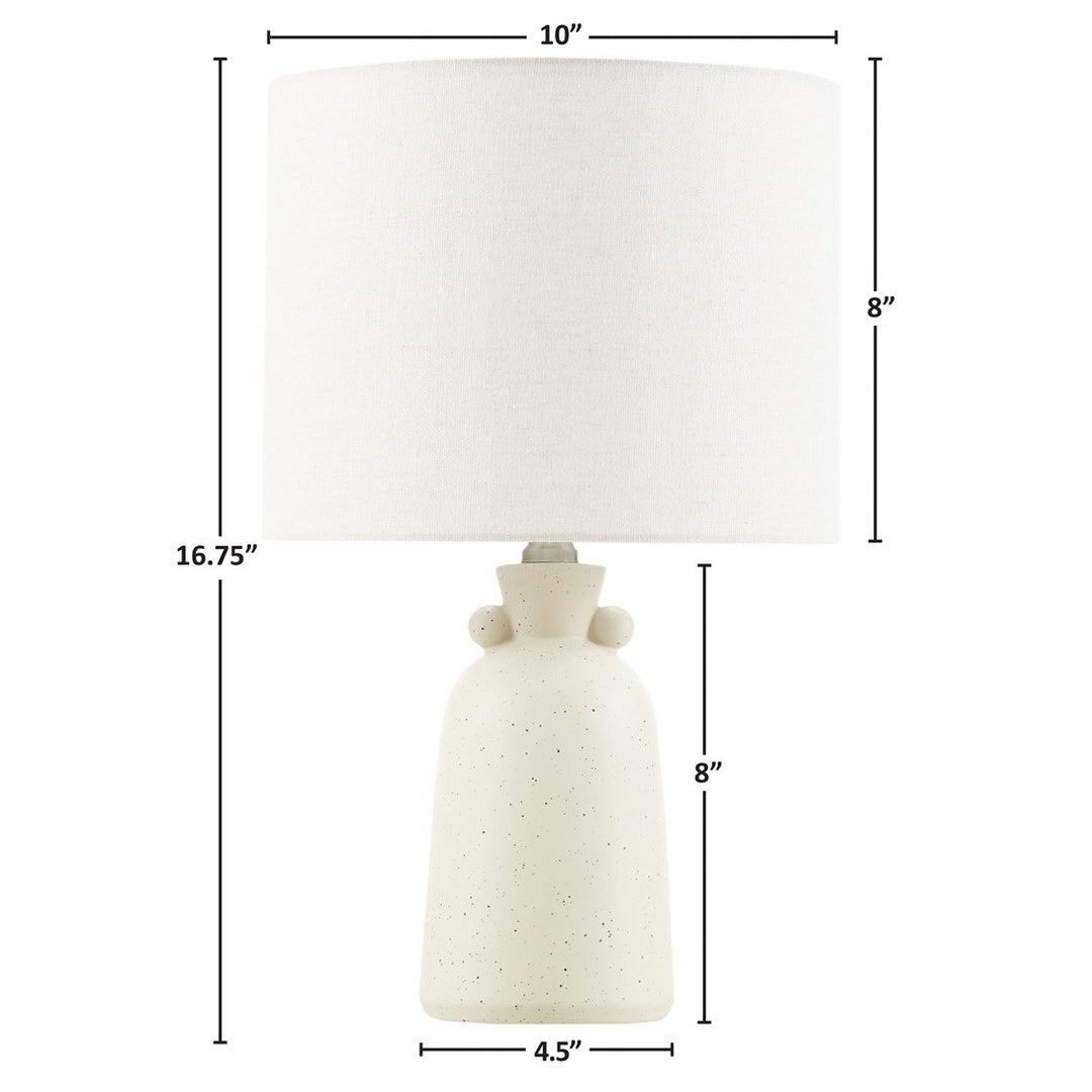 Gracie Mills Mykonos 16" Ceramic Table Lamp GRACE-15824 White Drum Shade Image 2