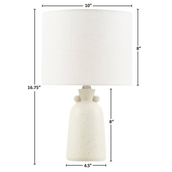 Gracie Mills Mykonos 16" Ceramic Table Lamp GRACE-15824 White Drum Shade Image 2