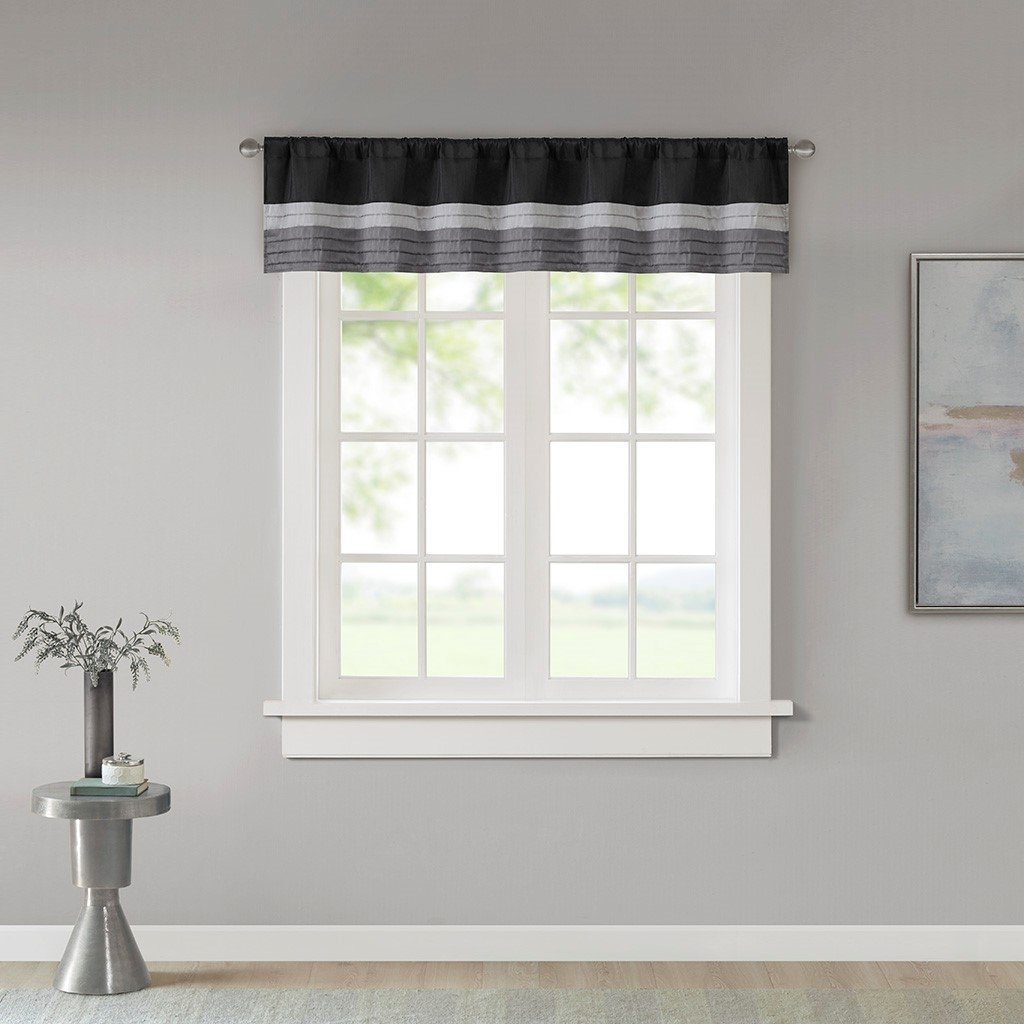 Gracie Mills Nixon Polyoni Pintuck Window Valance GRACE-60 60 Inch Rod Pocket Image 2