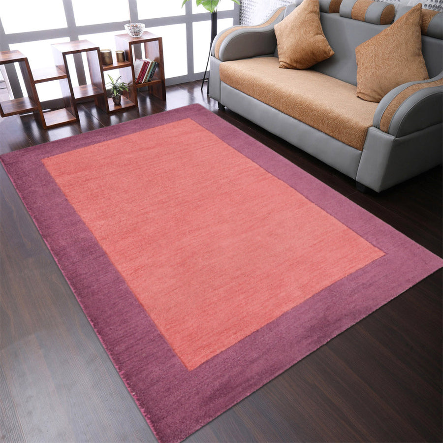 Hand Tufted Wool 4x6 Area Rug Contemporary Orange Purple K00201 Image 1