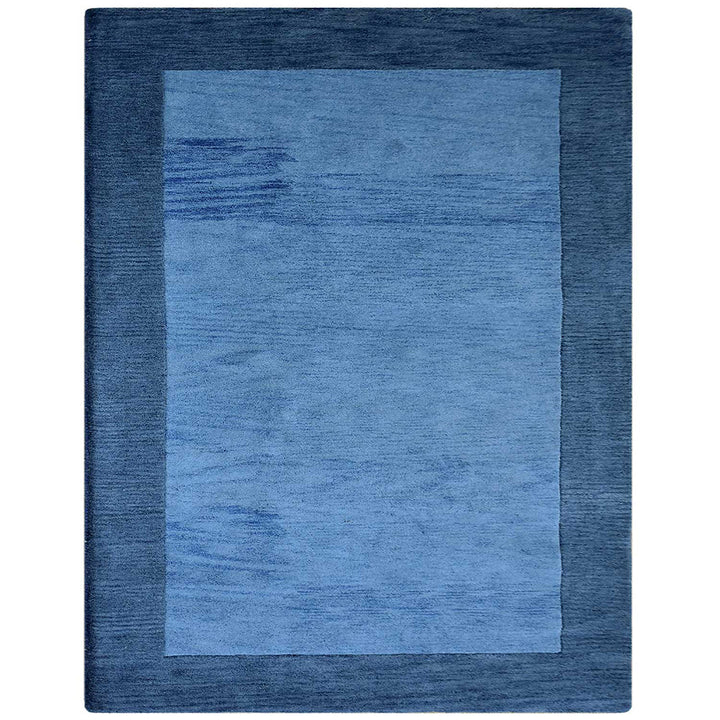 Hand Tufted Wool Area Rug Blue K00201 Contemporary Design Soft High Pile Image 2