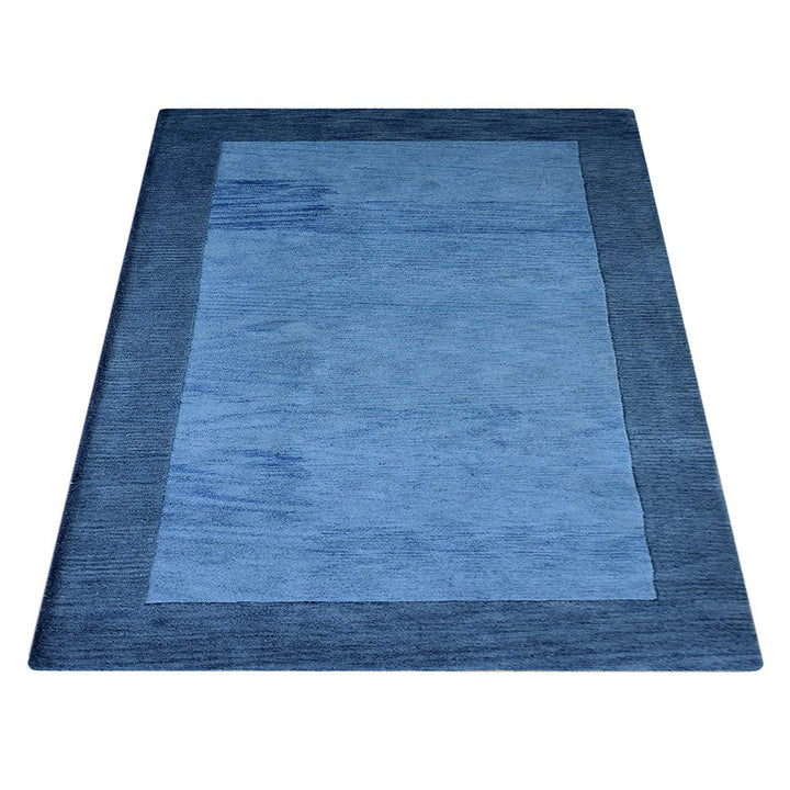 Hand Tufted Wool Area Rug Blue K00201 Contemporary Design Soft High Pile Image 3