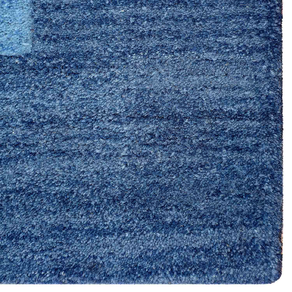 Hand Tufted Wool Area Rug Blue K00201 Contemporary Design Soft High Pile Image 4