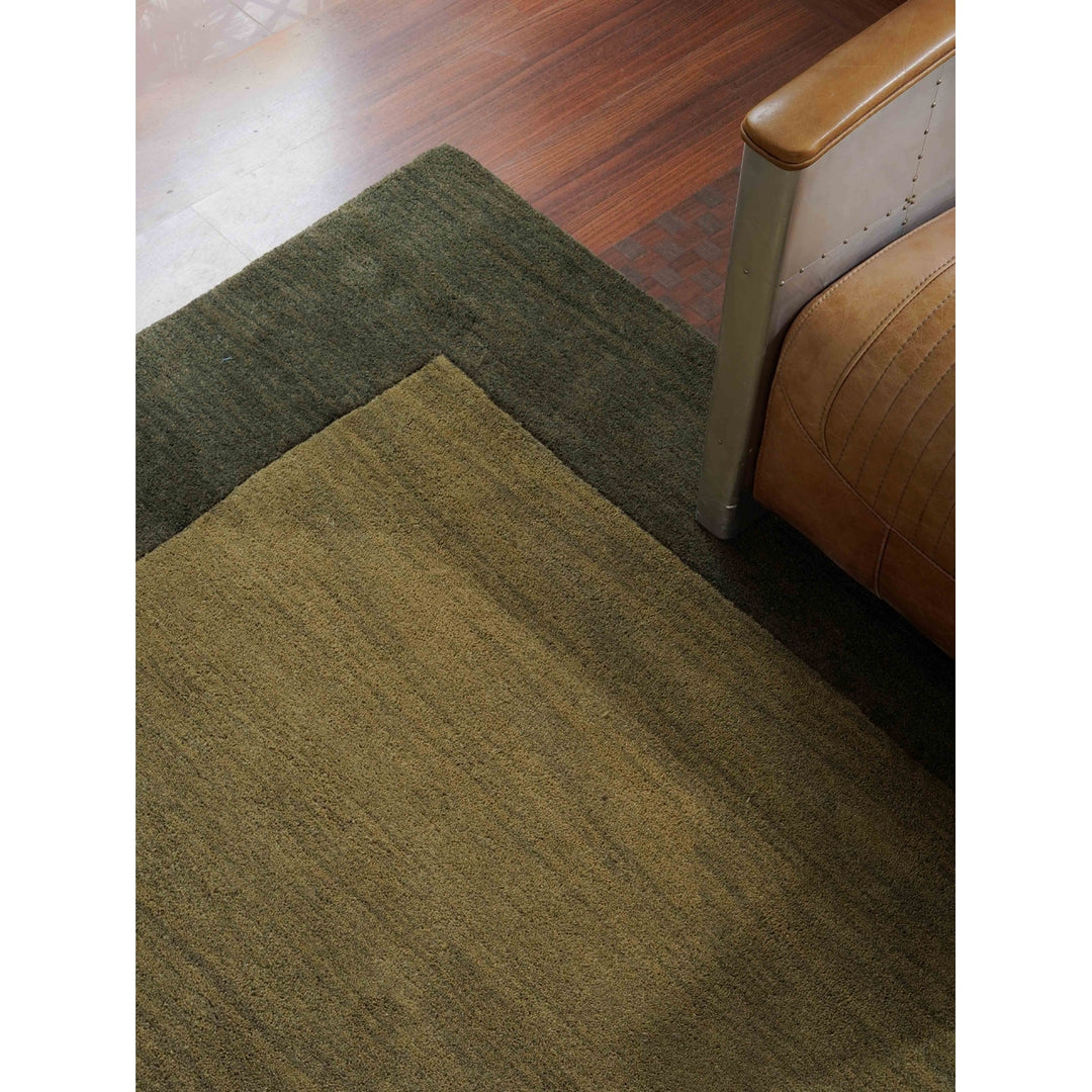 Hand Tufted Wool Area Rug 8x10 Green Contemporary K00201 Soft High-Pile Image 3