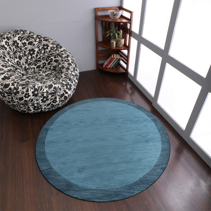 Hand Tufted Wool Area Rug Blue K00201 Contemporary Design Soft High Pile Image 11