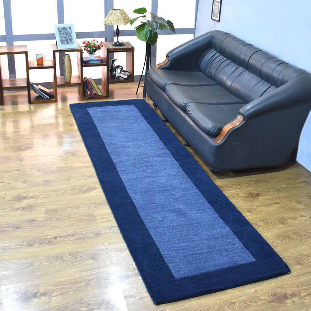 Hand Tufted Wool Area Rug Blue K00201 Contemporary Design Soft High Pile Image 12