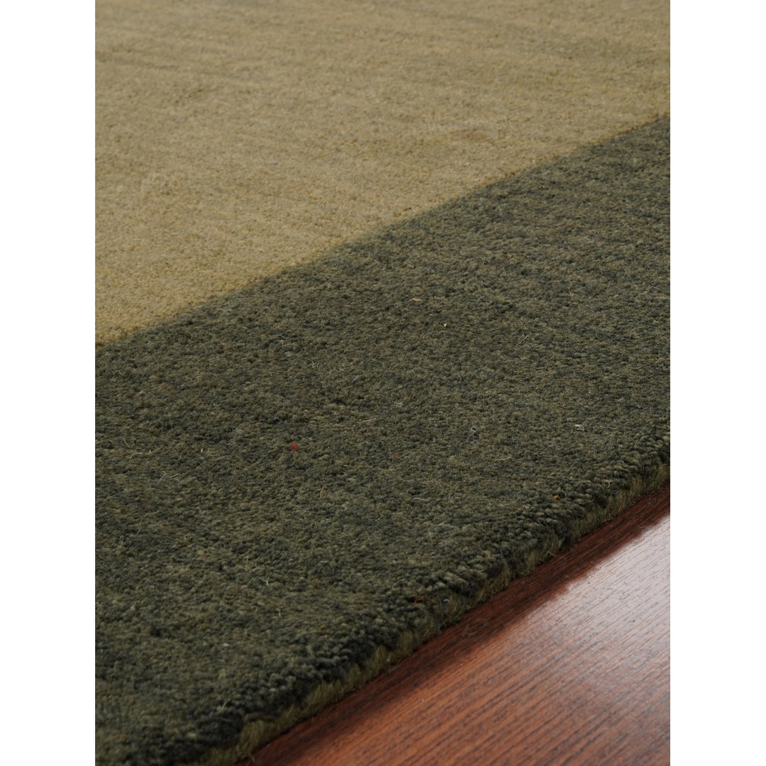 Hand Tufted Wool Area Rug 8x10 Green Contemporary K00201 Soft High-Pile Image 4