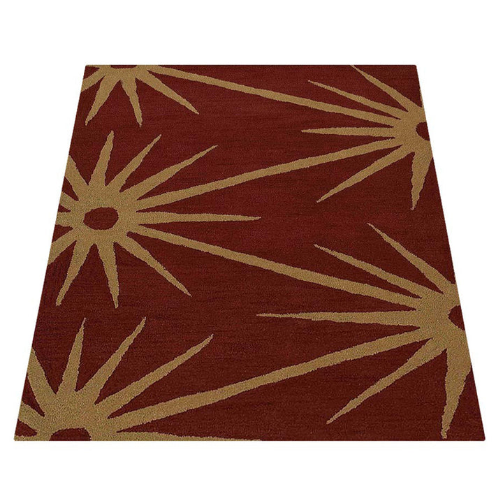 Hand Tufted Wool Area Rug Floral Red Gold K00202 Eco-Friendly Soft Durable Image 3