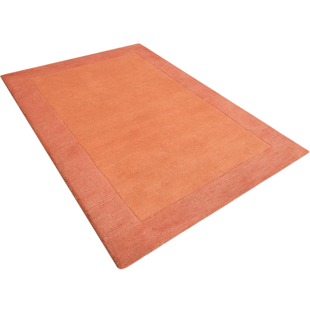 Hand Tufted Wool Area Rug Light Orange 5x8 Contemporary K00201 Eco-Friendly Image 3