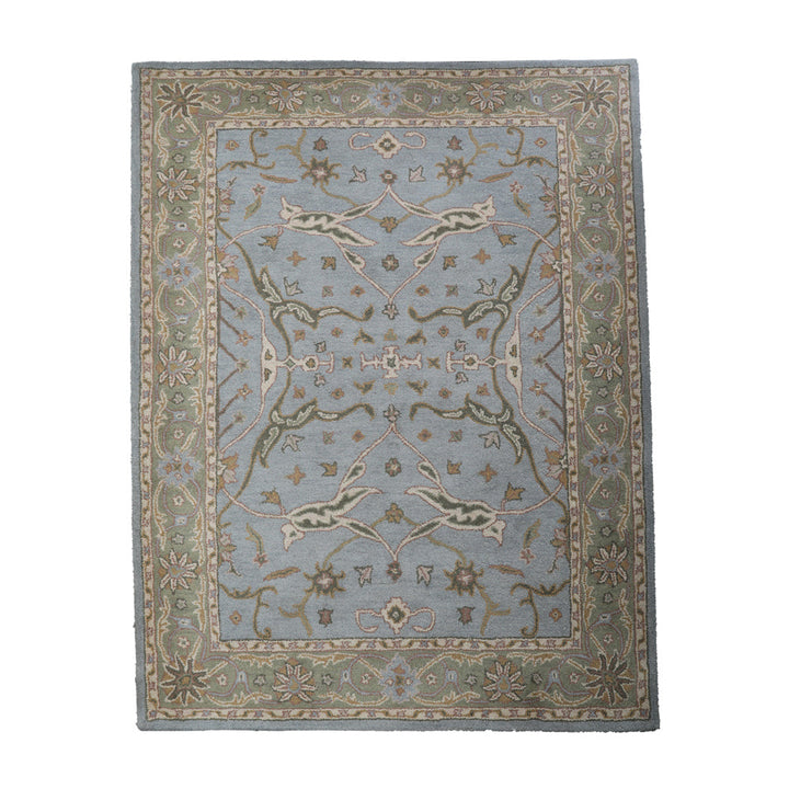 Hand Tufted Wool Area Rug Blue Green K00503 5x8 Eco-Friendly Non-Slip Image 2