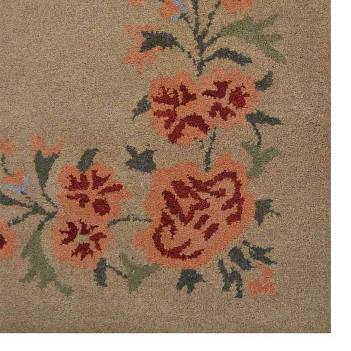 Cream Hand-Tufted Wool Area Rug 3x5 Floral Design K00648 Eco-Friendly Image 4