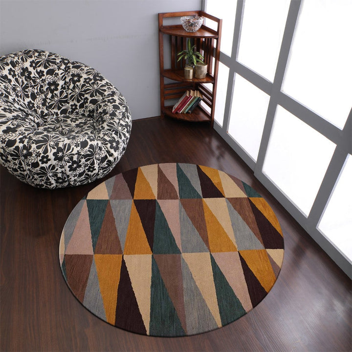 Hand Tufted Wool Area Rug Multicolor Geometric 5x8 Soft Durable K00547 Image 8