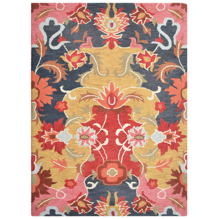 Hand Tufted Wool Area Rug Multicolor Floral K00732 Eco-Friendly Plush 5x8 Image 2